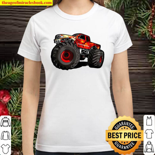 Fire Monster Truck for Big Boys Classic Women T Shirt