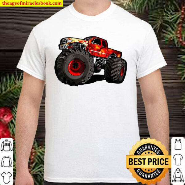 Fire Monster Truck for Big Boys Shirt