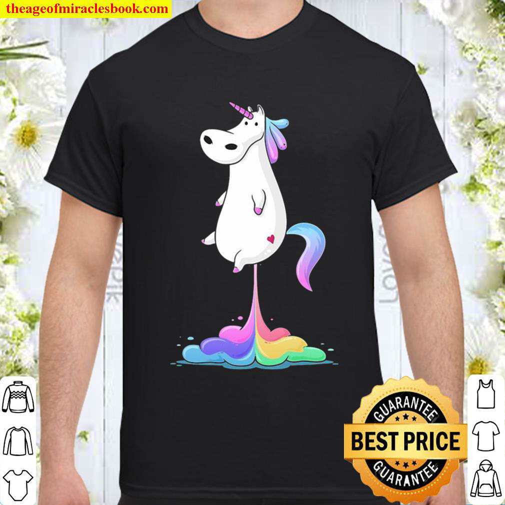 Official Fun Unicorn Fart Funny Rainbow Poop Pooh Kids Gift shirt