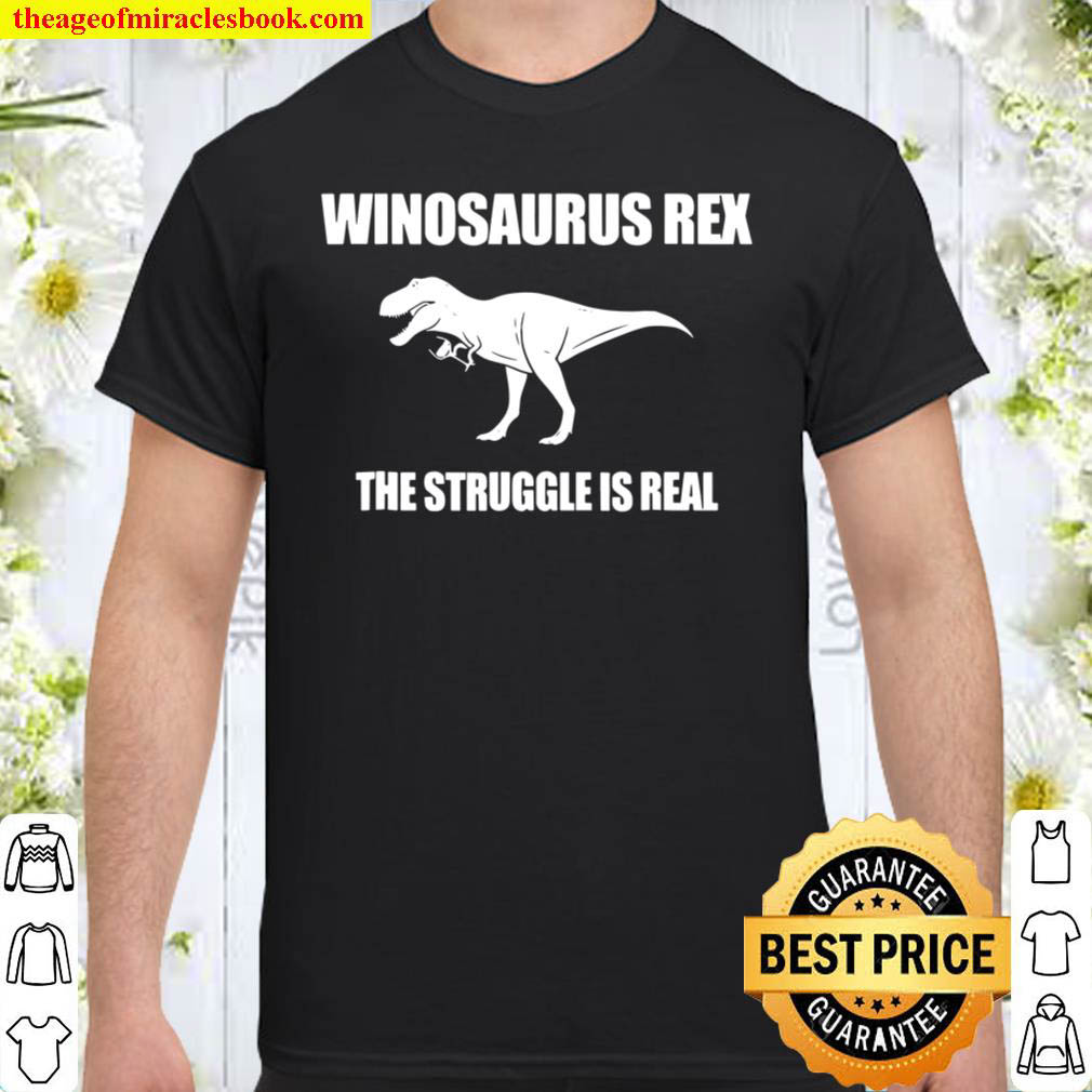 Funny Wine Winosaurus Rex And Beer Drinking Shirt