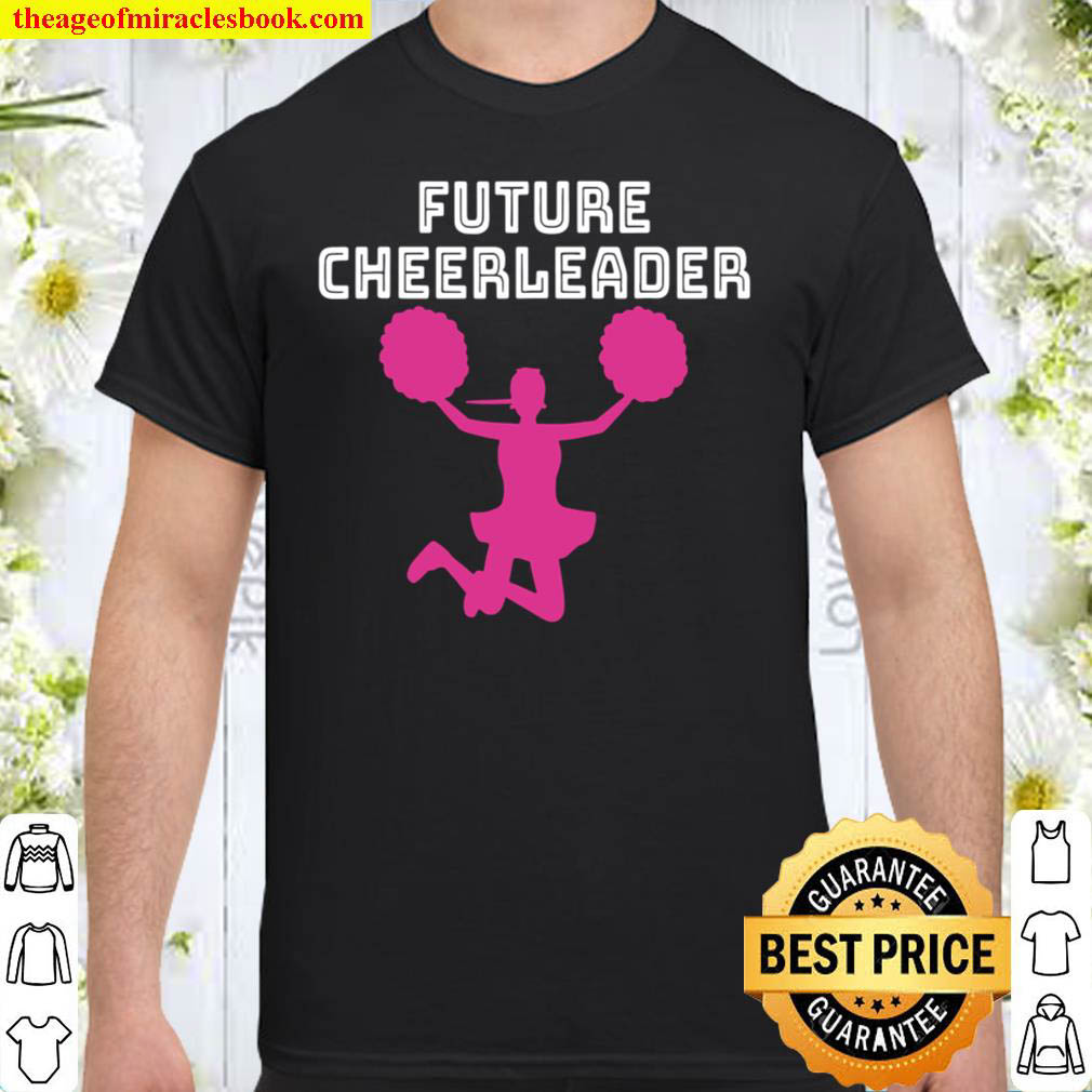 Official Future Cheerleader Tshirt Bright Fun Pink Pom Pom Girl Shirt