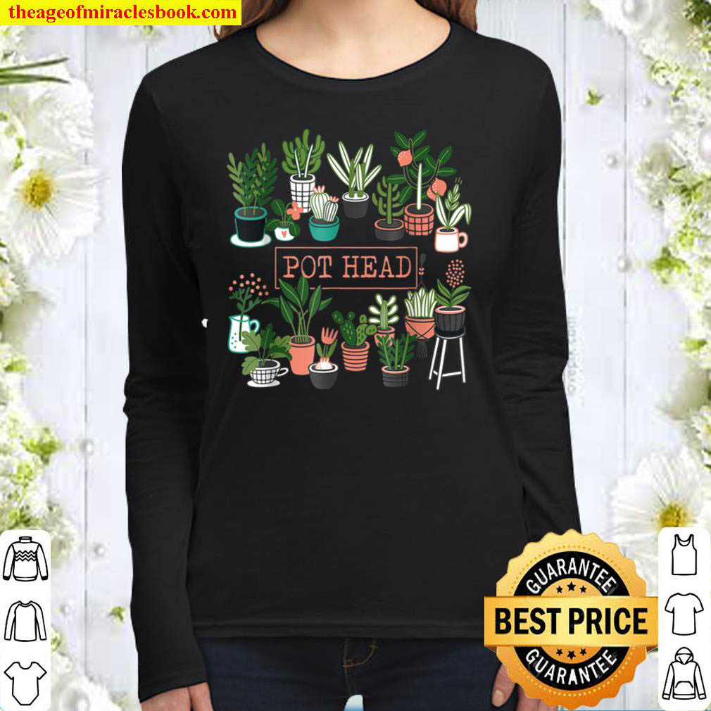 Gardening Pot Head Potted Plant Funny Famer Succulent Women Long Sleeved