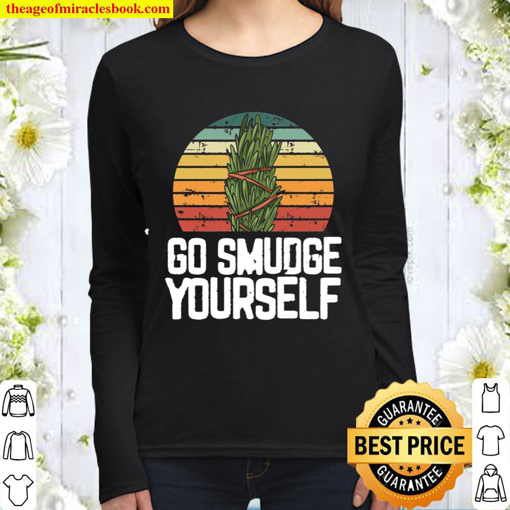 Go Smudge Yourself Retro Sunset Vintage Sage Pullover Women Long Sleeved