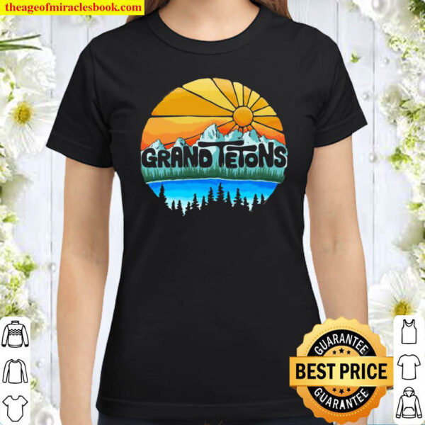 Grand Tetons National Park Graphic Vintage Style Pullover Classic Women T Shirt