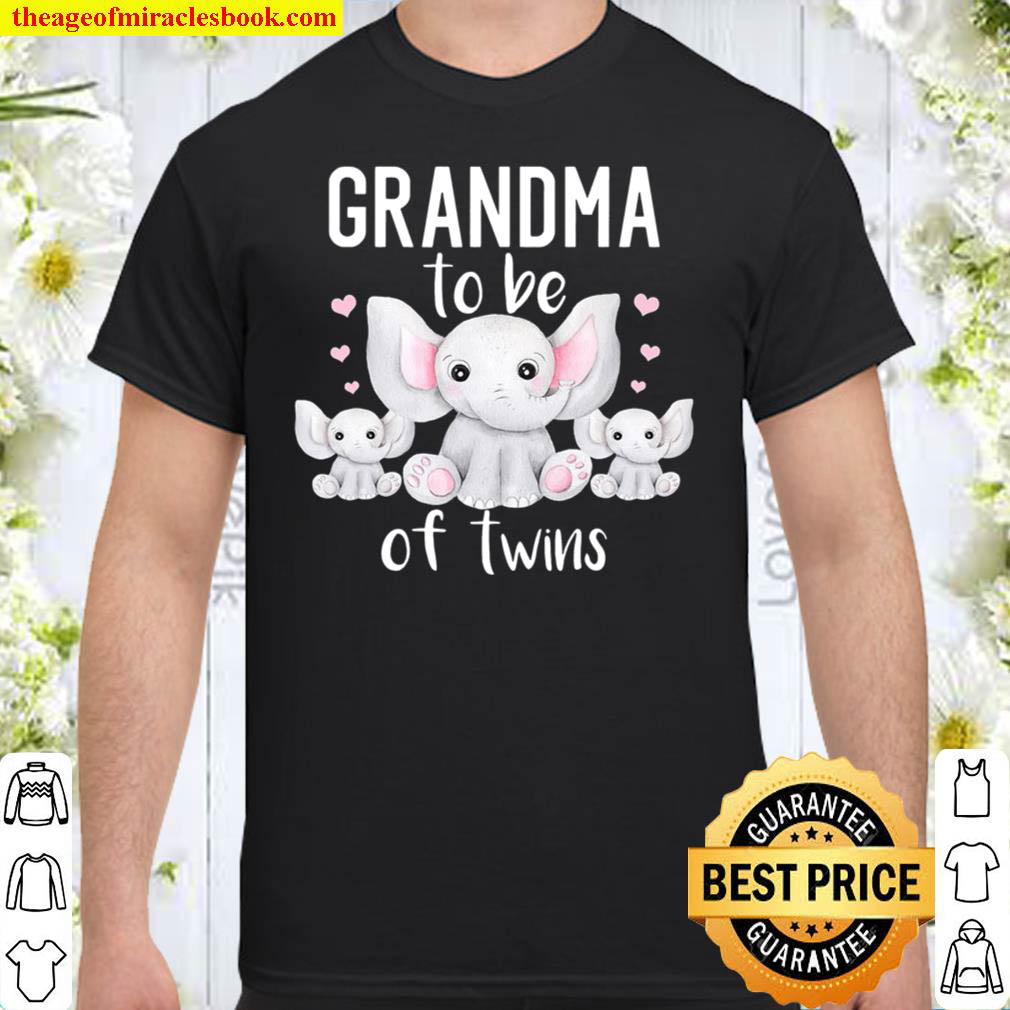 Official Grandma To Be Of Twins Elephant Baby Shower Twin Grandma Shirt