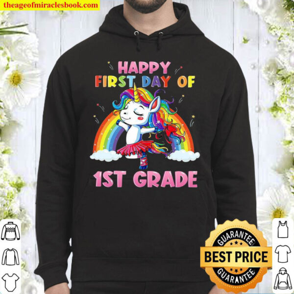 Happy First Day Of 1st Grade Rainbow First Grade Hoodie