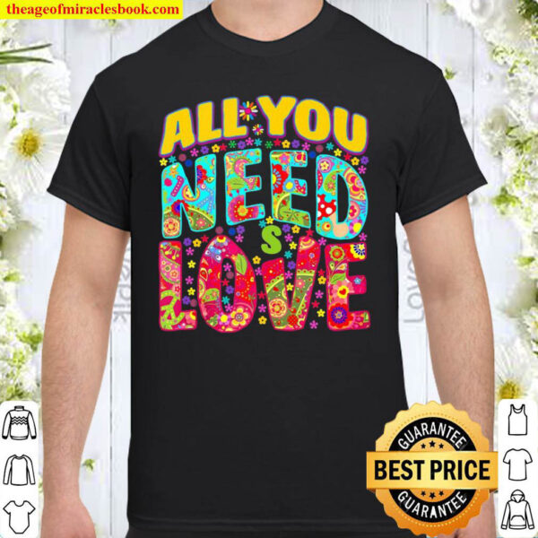 Hippie Flower Power Bohemian Peace Love Retro 60S 70S Groovy Shirt