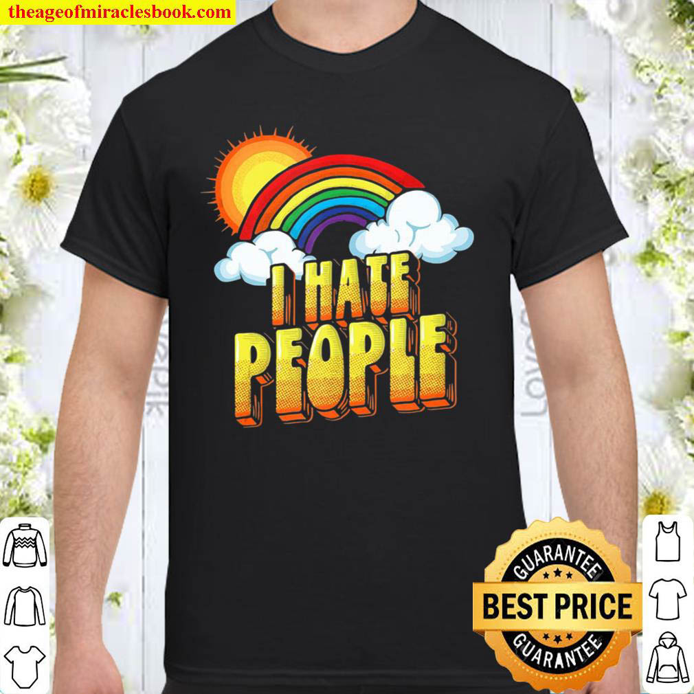[Best Sellers] – I Hate People Funny Antisocial Distressed Vintage Rainbow shirt