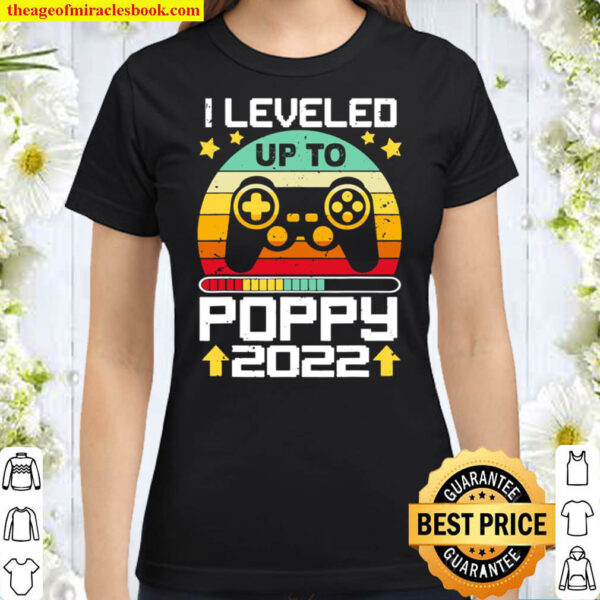 I Leveled Up To Poppy 2022 Vintage Video Gamer Classic Women T Shirt