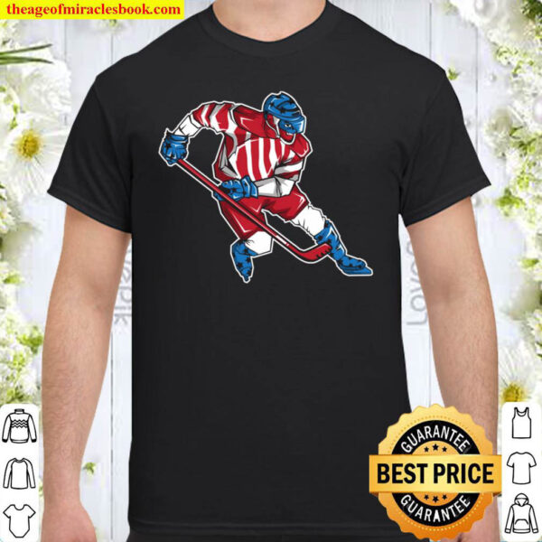 Ice Hockey Game Keeper Patriotic US For Shirt