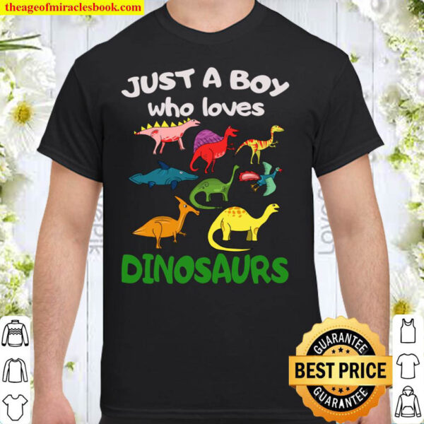 Just A Boy Who Loves Dinosaurs Shirt Kids Dinosaur Lovers Shirt