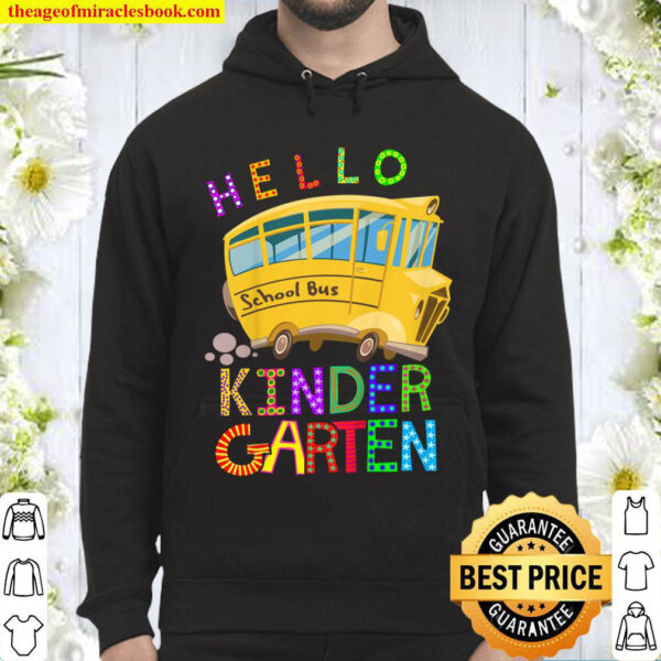 Kids First Day of Kindergarten Here I Come Back to School Bus Hoodie