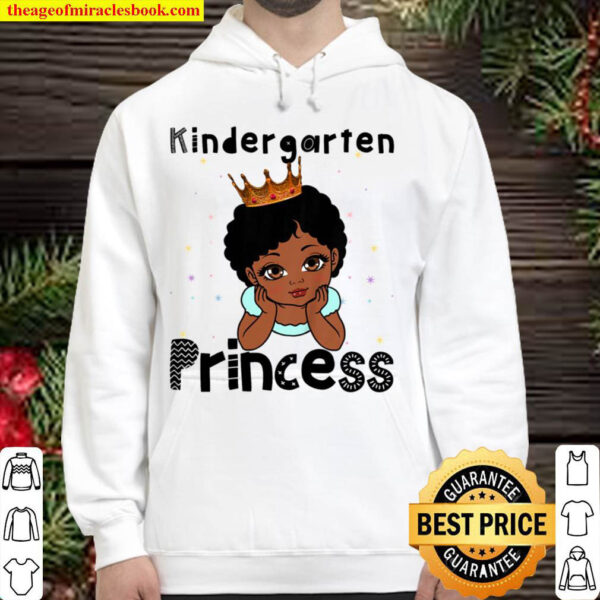 Kids Kindergarten Princess Toddler Black Girl 1st Day Of School Hoodie