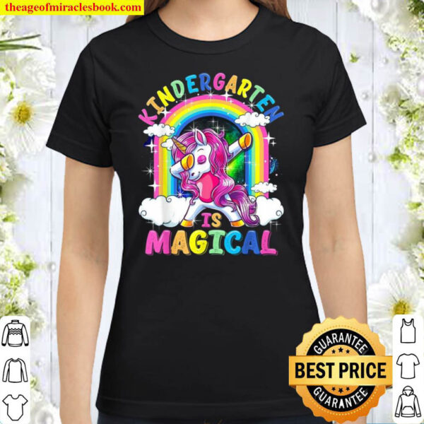 Kindergarten Is Magical Dabbing Unicorn Classic Women T Shirt