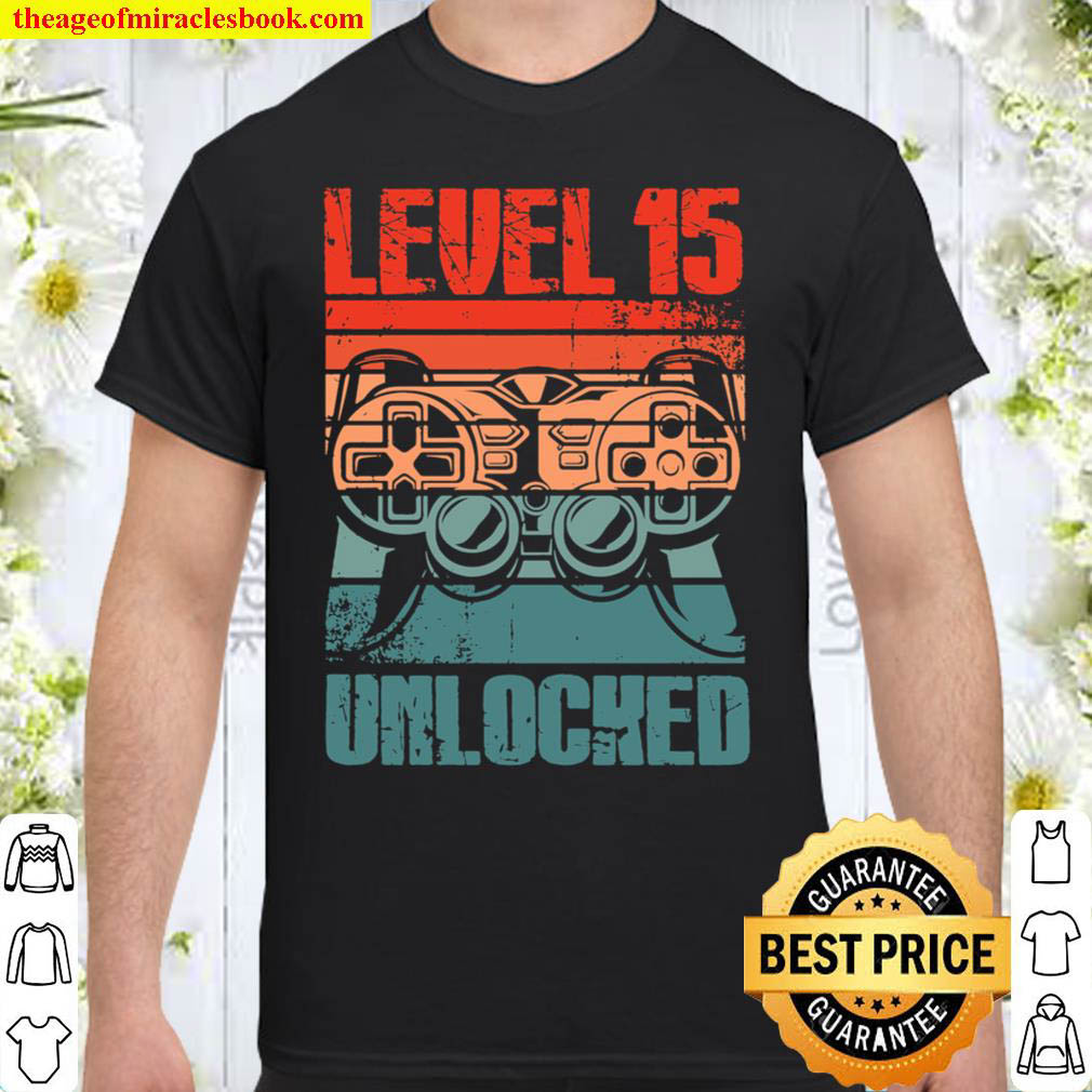 Official Level 15 Unlocked Video Gamer Lovers 15th Birthday Boys T-Shirt