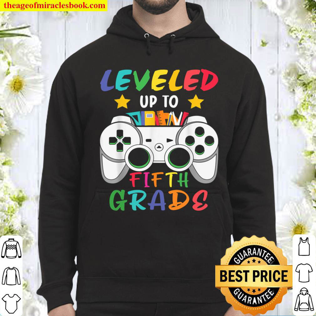 Leveled up to 5th Grade Back to school Hoodie