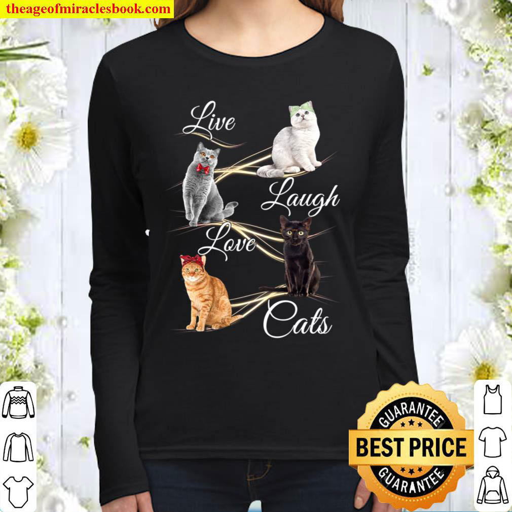 Live Laugh Love Cat Women Long Sleeved
