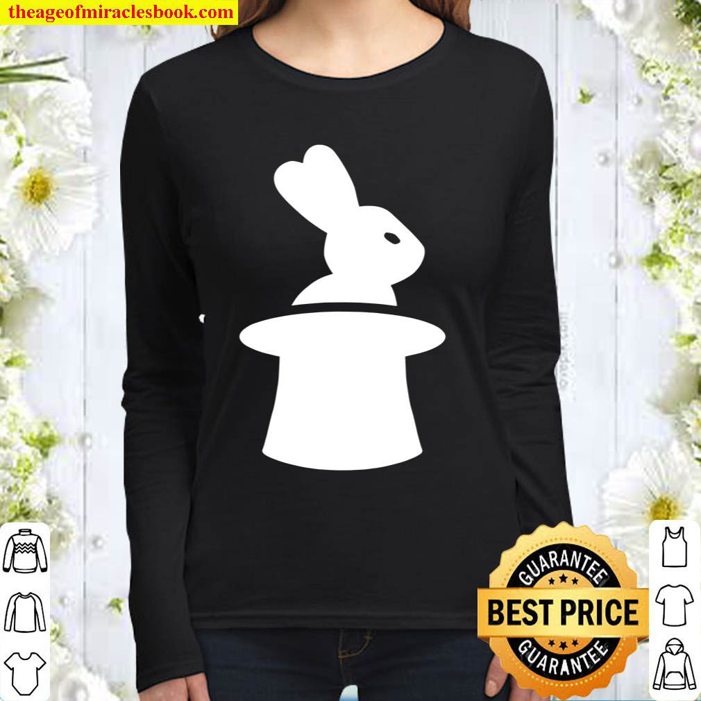 Magician With Top Hat And Rabbit Women Long Sleeved