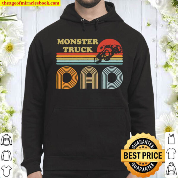 Monster Truck Dad Shirt Vintage Sunset Retro Horizon Lines Hoodie