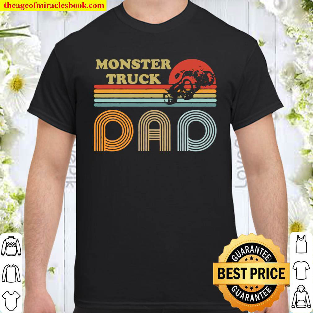 Official Monster Truck Dad Shirt Vintage Sunset Retro Horizon Lines shirt