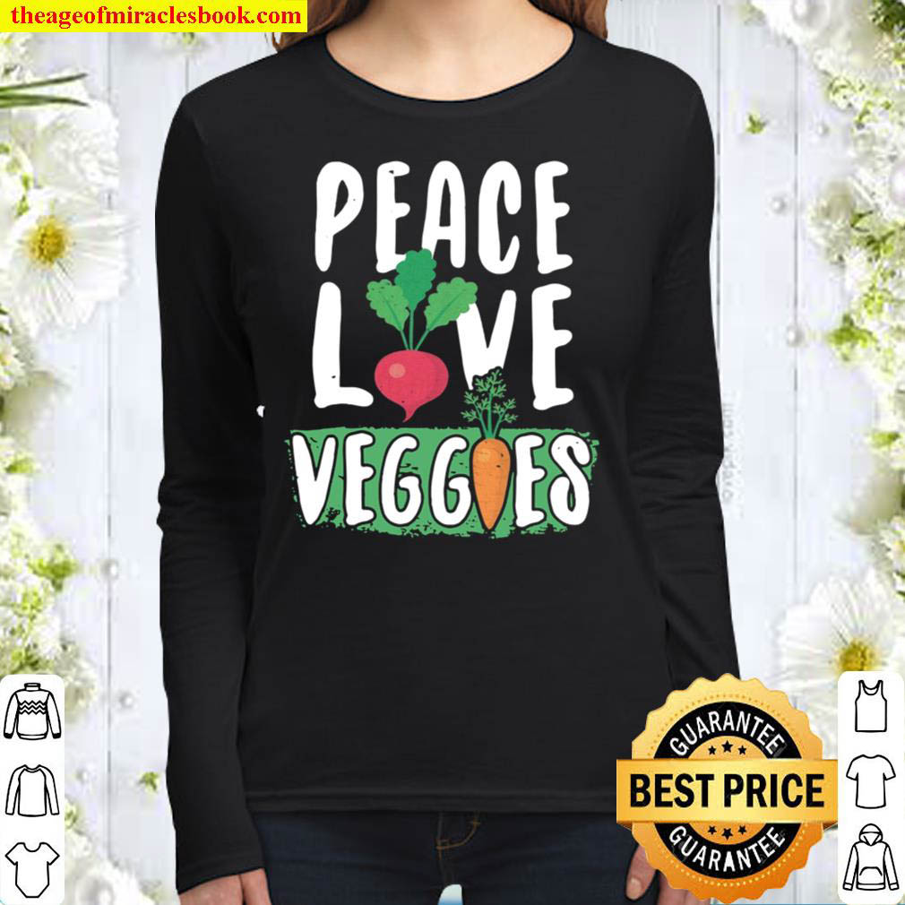 Peace Love Veggies Women Long Sleeved