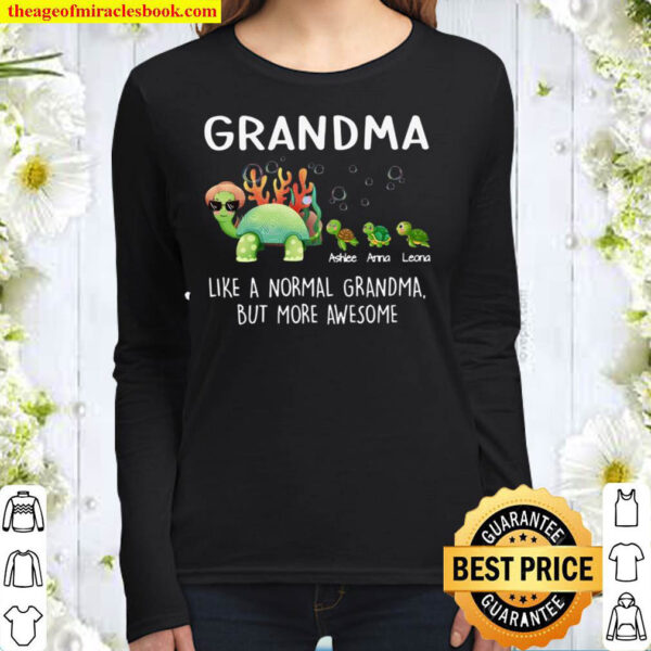 Personalized Grandma awesome turtle Women Long Sleeved