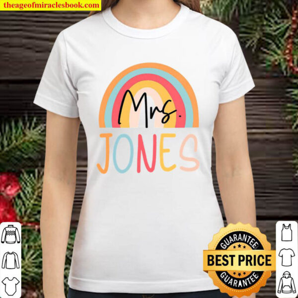 Personalized Name On Rainbow Classic Women T Shirt