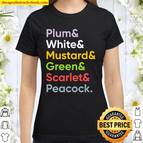 Plum White Mustard Green Scarlet Peacock Classic Women T Shirt