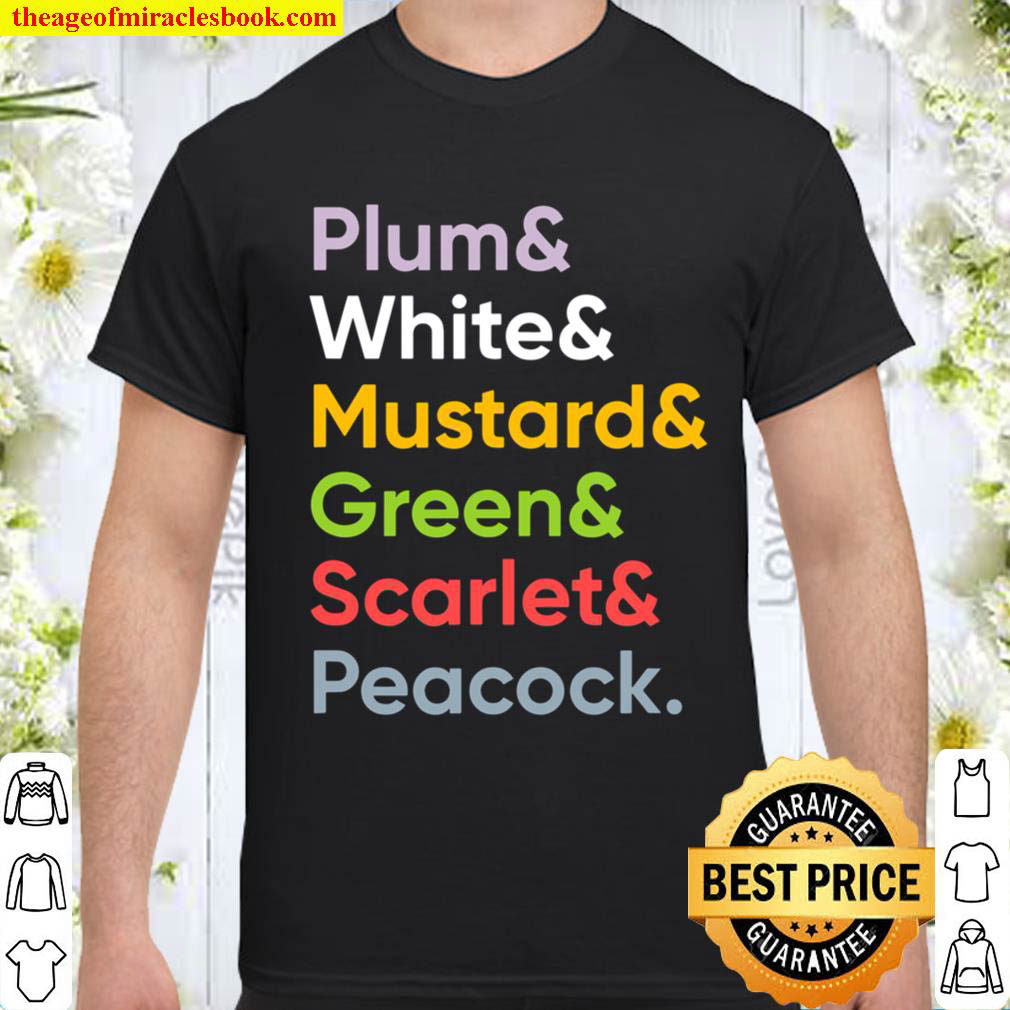 Plum White Mustard Green Scarlet Peacock Shirt