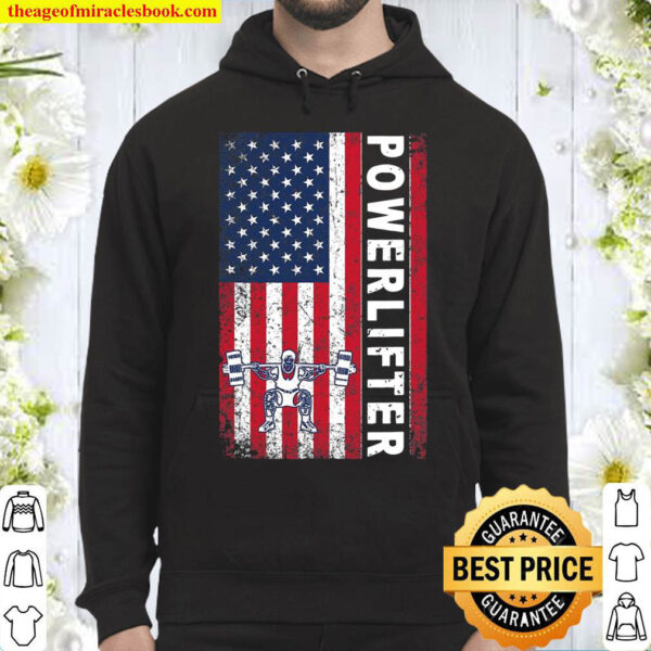 Powerlifter Distressed Usa Flag Design Patriotic Gift Hoodie