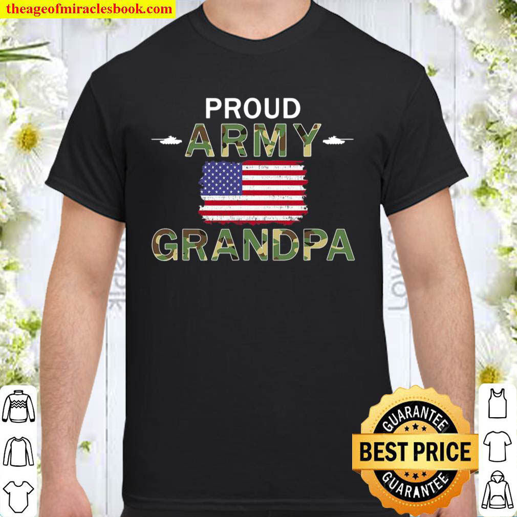 Proud Army Grandpa Military Pride Camouflage Graphics Army Shirt