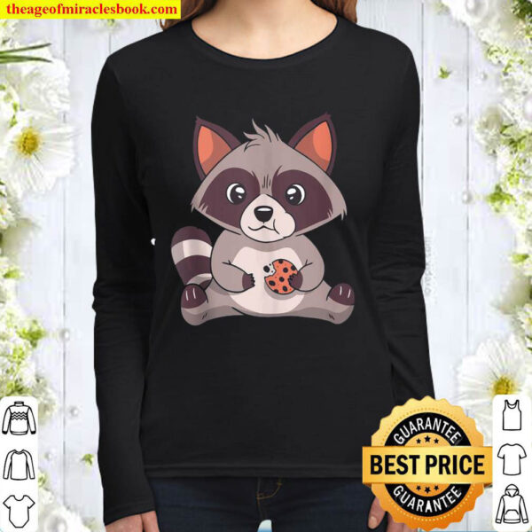 Raccoon with biscuit Women Long Sleeved