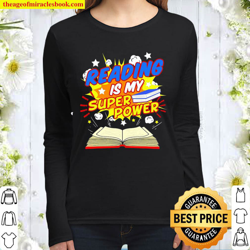 Reading Is My Superpower Comic Book Women Long Sleeved