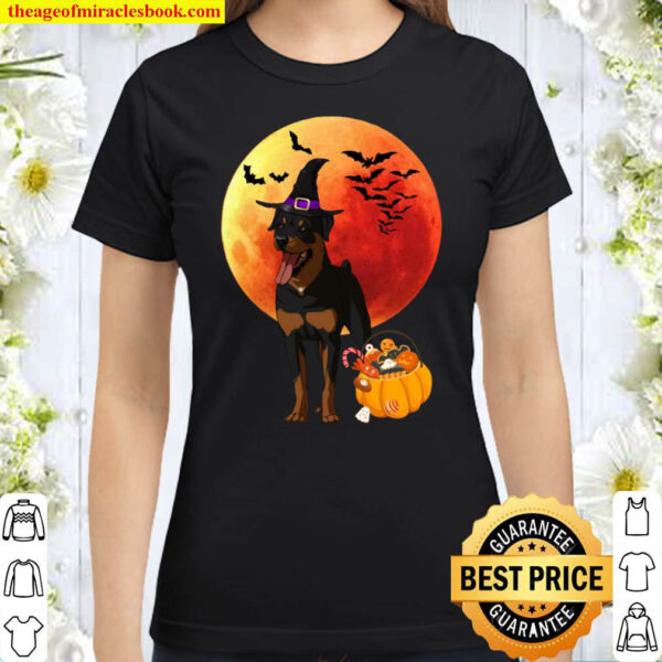 Rottweiler halloween dog halloween pumpkin Rottweiler lovers Classic Women T Shirt