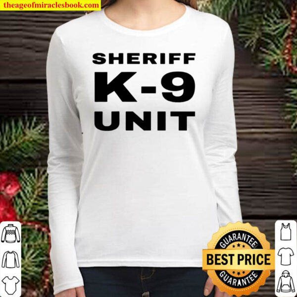 Sheriff K 9 Unit Front And Back Print K9 Police Dog Handler Women Long Sleeved