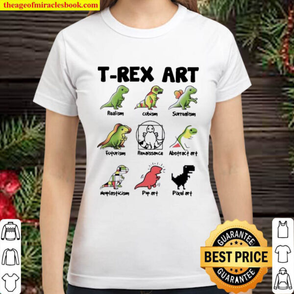 T rex art Dinosaurs chibi Classic Women T Shirt