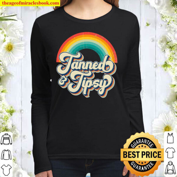 Tanned and Tipsy Vintage Retro Teacher Women Long Sleeved