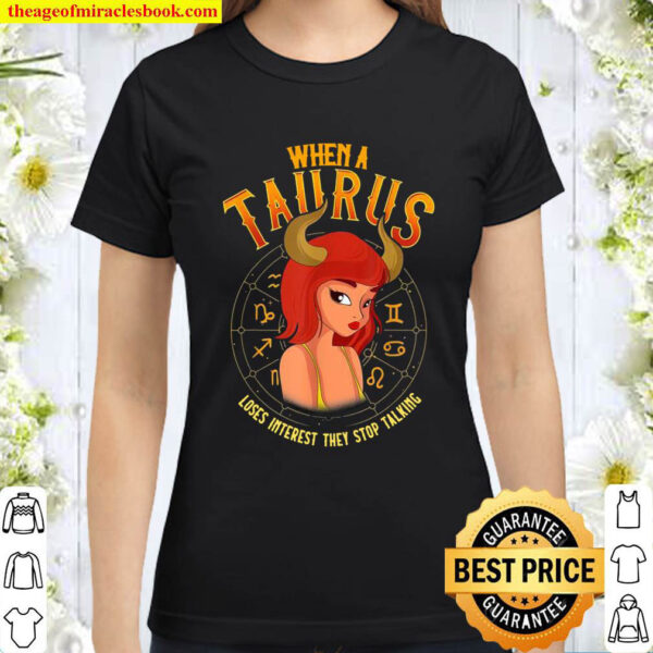 Taurus Zodiac Sign Anime Girl Art Classic Women T Shirt