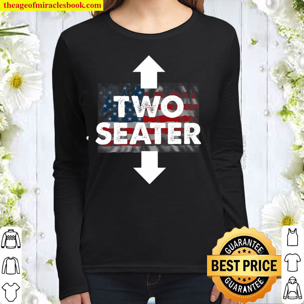 Two Seater Shirt American Flag Usa Adult Polygamy Mens Gift Women Long Sleeved