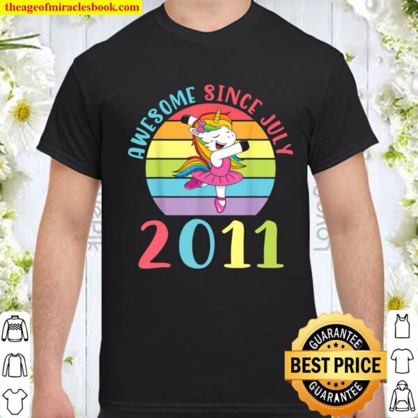 Unicorn Awesome Since July 2011 Happy Birthday 10 Years Old Shirt