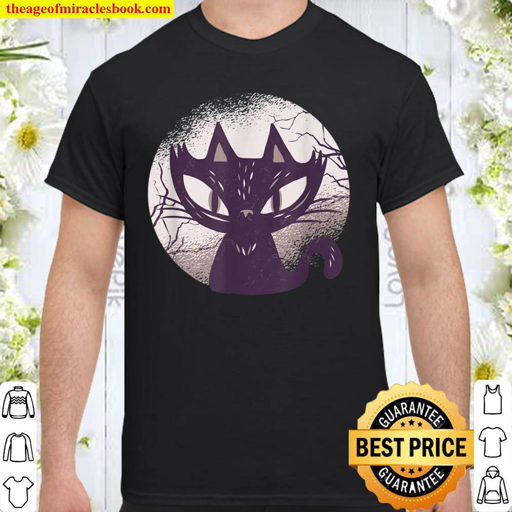 [Best Sellers] – Vintage Halloween Scary Black Cat Horror Design T-Shirt