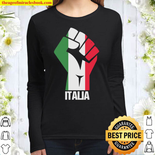 Vintage Italia Italian Flag Italy Italiano Women Long Sleeved