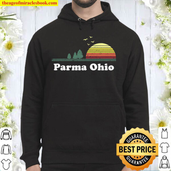 Vintage Parma Ohio Sunset Souvenir Print Hoodie