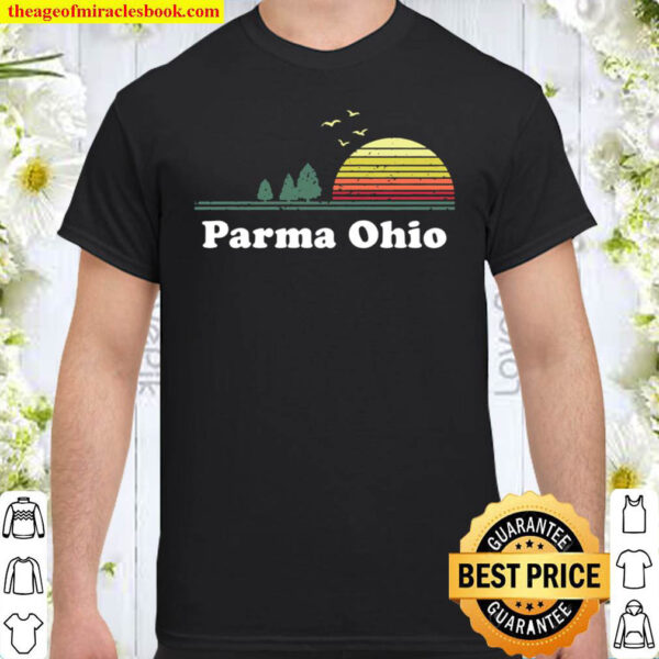 Vintage Parma Ohio Sunset Souvenir Print Shirt