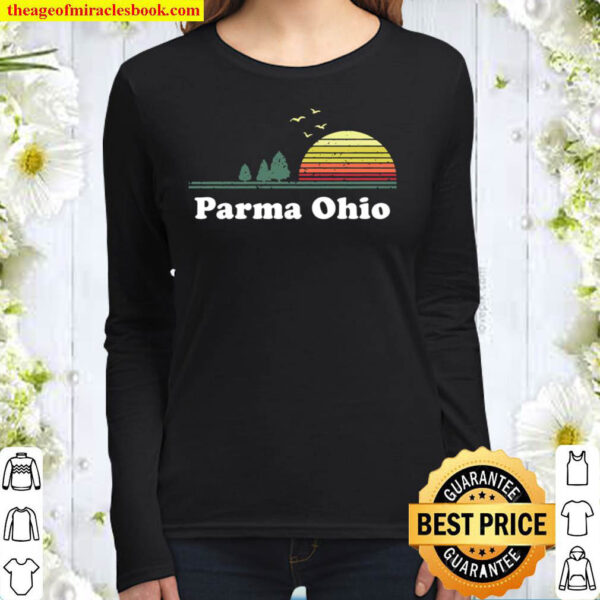 Vintage Parma Ohio Sunset Souvenir Print Women Long Sleeved