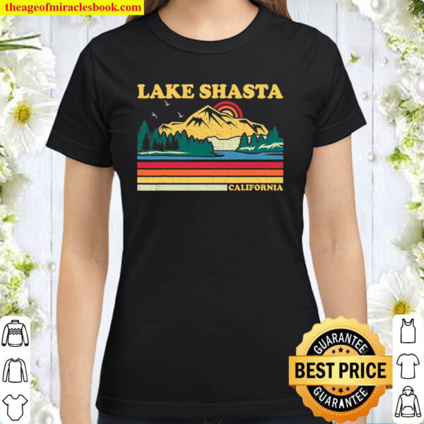 Vintage Retro Family Vacation California Shasta Lake Classic Women T Shirt