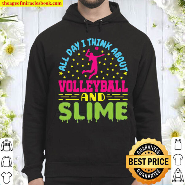 Volleyball And Slime Gifts For Teen Girls Volleyball Pullover Hoodie