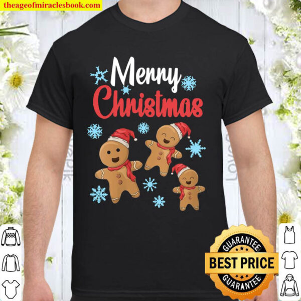Womens Merry Christmas Gingerbread Xmas Cookies Shirt