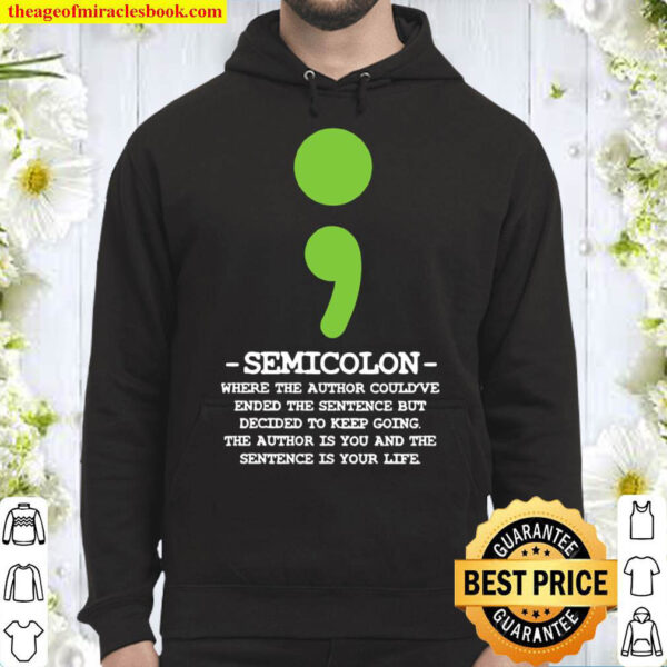 Womens Semicolontal Health Awareness Suicide Prevention Hoodie