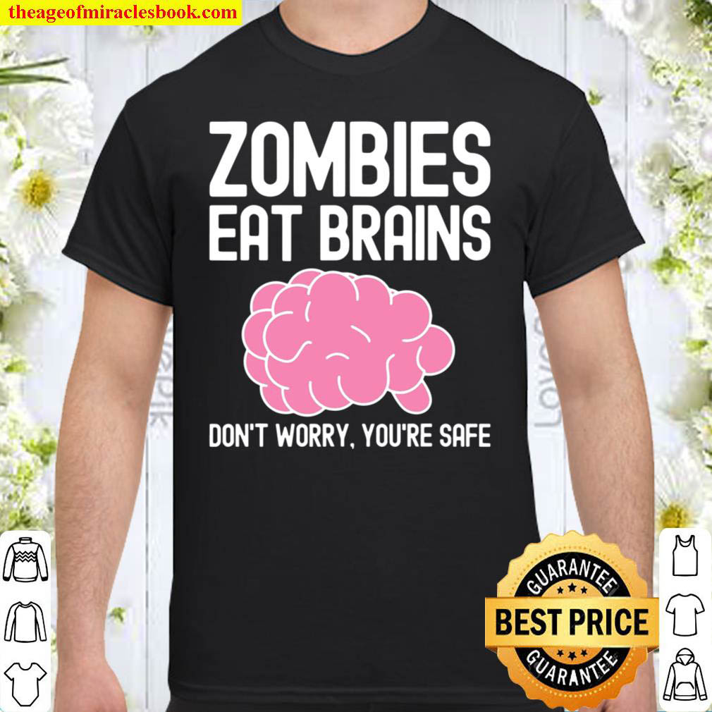 Official Zombies Eat Brains Funny Halloween Shirt